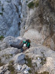 Discesa dal lato opposto del camino dentro il canalone Nord
