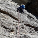 la variante di 5c alla seconda lunghezza di corda..