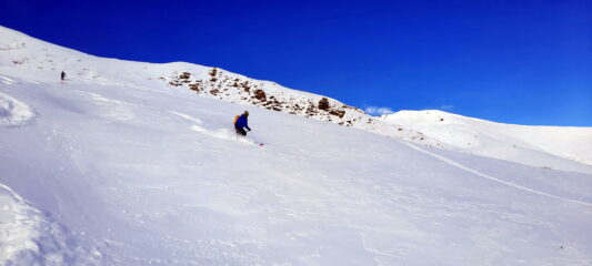 verso la parte bassa con poca neve