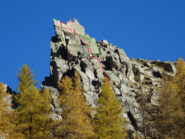 Tracciato indicativo della parte alta: in blu la variante di sx, in verde quella di dx di L3. In bianco quella di L2