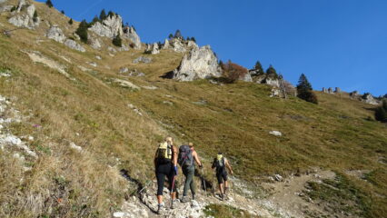 Salendo verso la Bocca d'Ussol.