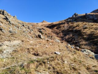 Il colletto del Rognoso dai pendii sottostanti.