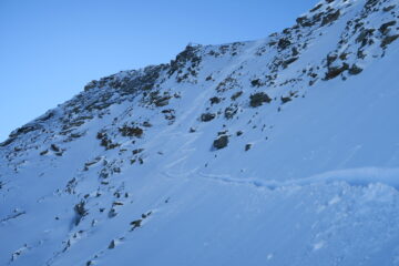 il tratto salito a piedi per timore di slavine