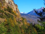 Poco dopo la galleria. Sullo sfondo il gruppo della Becca Rayette.