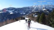 Il primo tratto di facile cresta, poco dopo il Colle San Zeno. Qui troviamo la neve migliore.