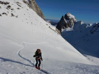 Arrivo al colletto tra i valloni Parvo e Fauniera