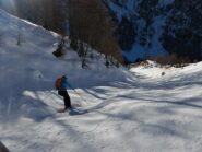 Lo stretto valloncello in basso