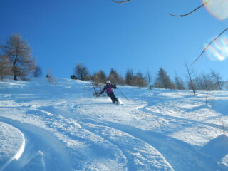 discesa su bella neve