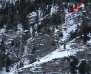 In rosso tiri di ghiaccio e soste, in giallo il trasferimento (foto di inizio dicembre)