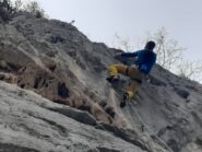 Strapiombo finale di Obelix 6a+