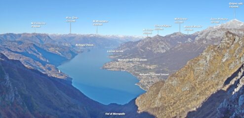 Panorama al top sul ramo del Lago di Lecco.