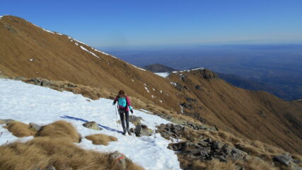 sotto la punta si incontra la prima neve