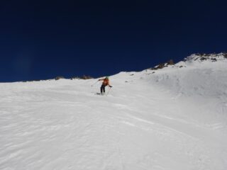 Neve più morbida a metà discesa.