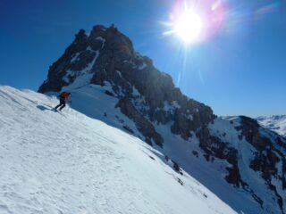 Gian in partenza nel canale SW del vallon Remy