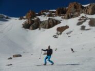 sulla sinistra il bel pendio di salita al Col de la Roya
