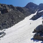 Vallone detritico da attraversare e risalire in direzione est