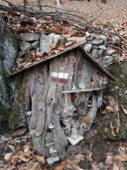 Bellissima scultura nel bosco 
