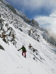 Traverso di rientro dalla cresta sud al colle Bagozza