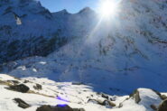sopra l'alpeggio la neve non è abbondante ma si passa abbastanza bene