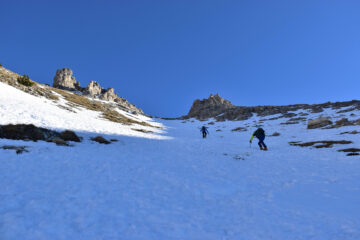 I soci in salita nell' ultimo tratto del ramo di destra
