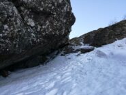 La strozzatura, passo chiave (siamo passati a destra)