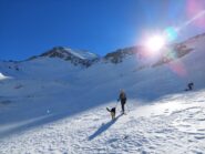 Si risale verso il Colle dello Chaberton