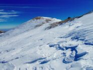 neve ventata sul versante nord verso il Cugulet