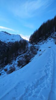 strada innevata verso surier