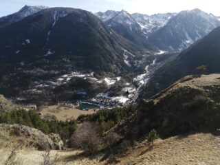 gran panorama su Pietraporzio scendendo