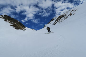 bello il canalino per scendere all'alpe Rantin