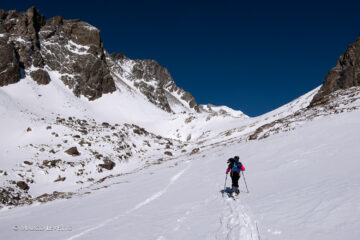In salita appena sopra al rifugio di Crete Seche
