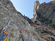 Il tiro L4 di misto dalla sosta S3: senza neve e ghiaccio...