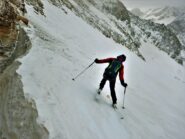 Giorgio in partenza dalla piazzola sotto cresta