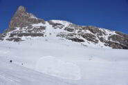 Monte Corn Alv e piccolo distacco di valanga