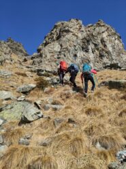 nei paraggi del pino all'ingresso del canalone..