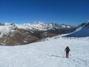 neve assente nel versante a sud della valle