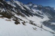 vista dell'itinerario salendo al Col Citrin