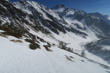 vista dell'itinerario salendo al Col Citrin