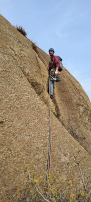 Io sul terzo tiro durante la prima salita