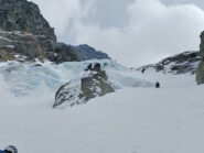 Il terribile passaggio della cascata salendo al passo Znezna (in realtà facilissimo)