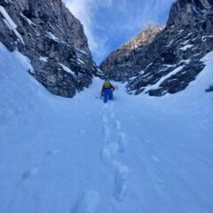 Alla base della strettoia con ghiaccio (foto curt)