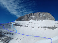 I due possibili accessi al traverso e couloir