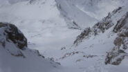 Il canalone risalito, visto dall'alto