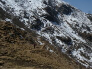 arrivo al colletto e  sentiero innevato