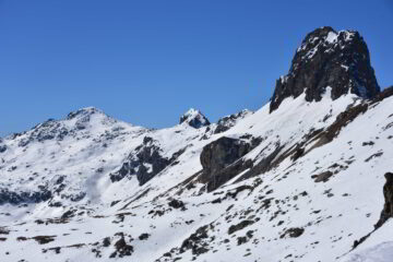 Piz Grevasalvas e Piz Materdell dalla Fuorcla Grevasalvas