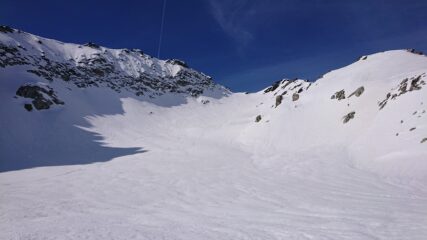 Il valloncello finale con il colle