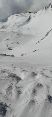 Sulla prima rampa con Campo Imperatore in basso