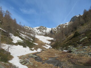nel vallone, con la Testa di Barasson sullo sfondo