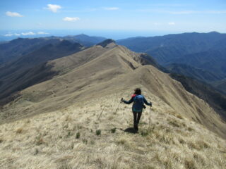 Discesa per la cresta sud