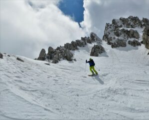 Giorgio in partenza dalla selletta.